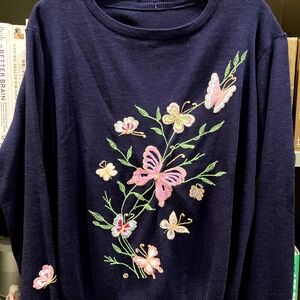 🦋 Vintage Cyn Les Shirlee Designs Embroidered Sweater 🦋
